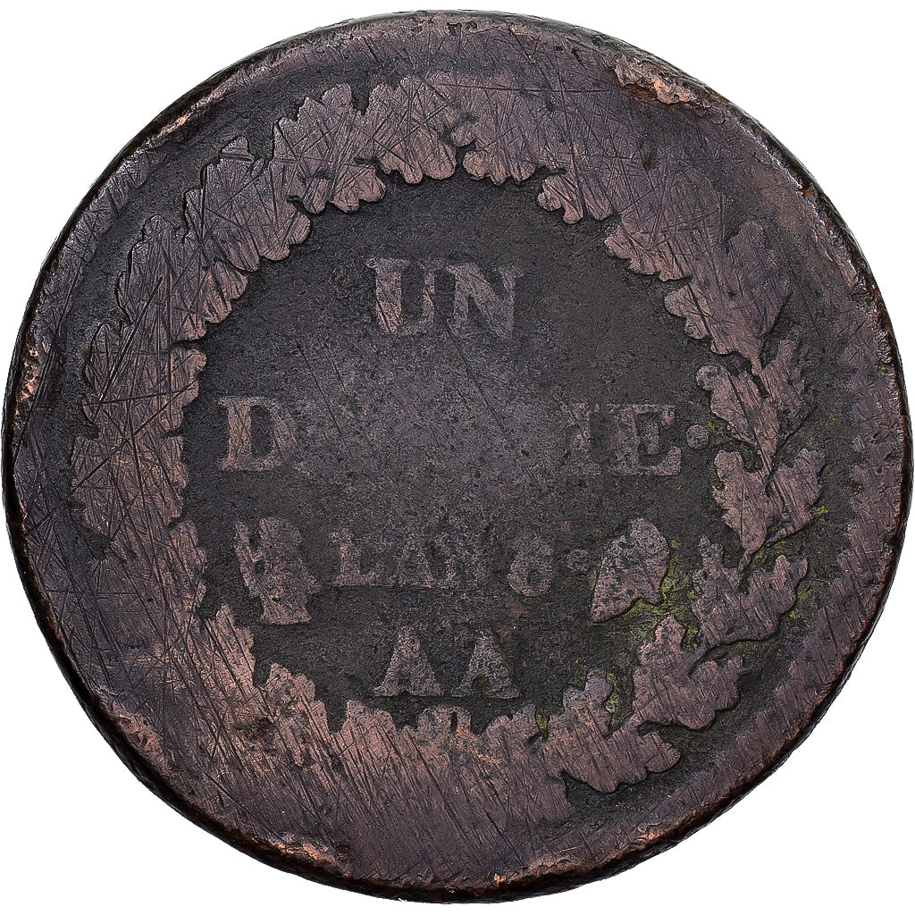 Frankrijk, Decime, AN 8, Metz, Bronzen, ZG+, Gadoury:187a