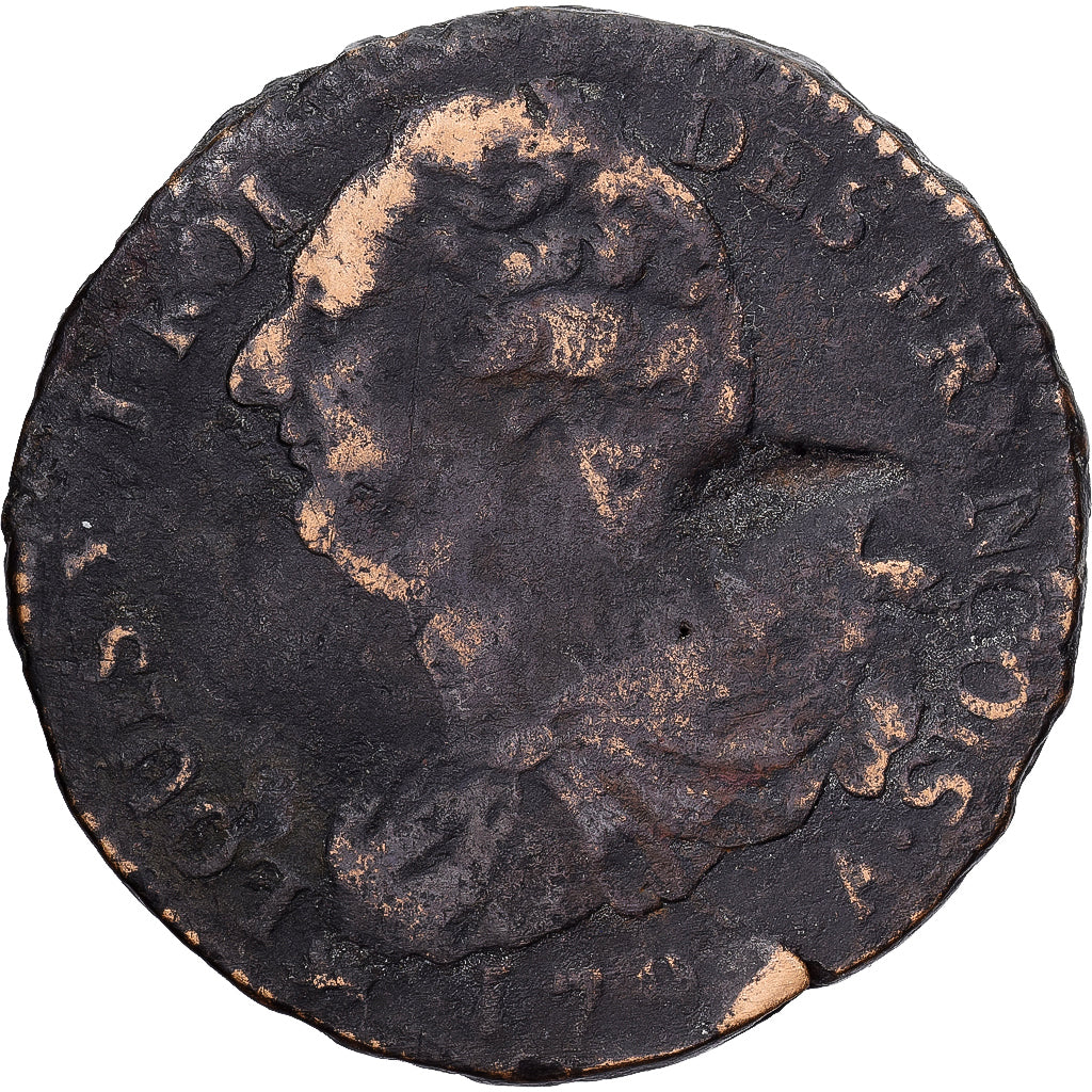 Francia, Louis XVI, 2 Sols, 1792 / AN 4, Paris, Métal de cloche, MB+