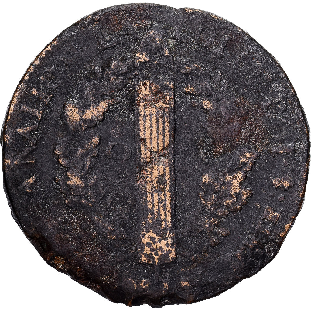 Francia, Louis XVI, 2 Sols, 1792 / AN 4, Paris, Métal de cloche, MB+