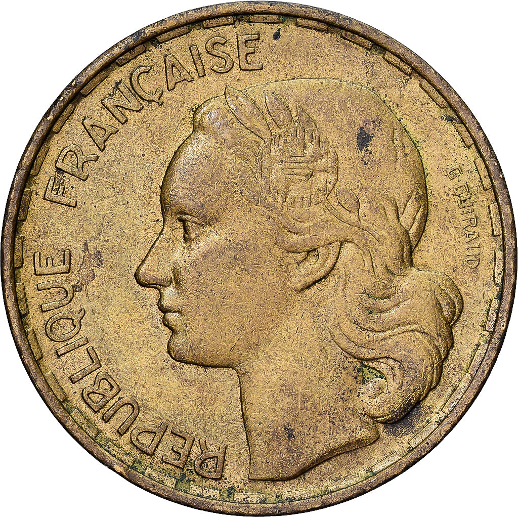 France, 50 Francs, Guiraud, 1954, Beaumont - Le Roger, Aluminum-Bronze
