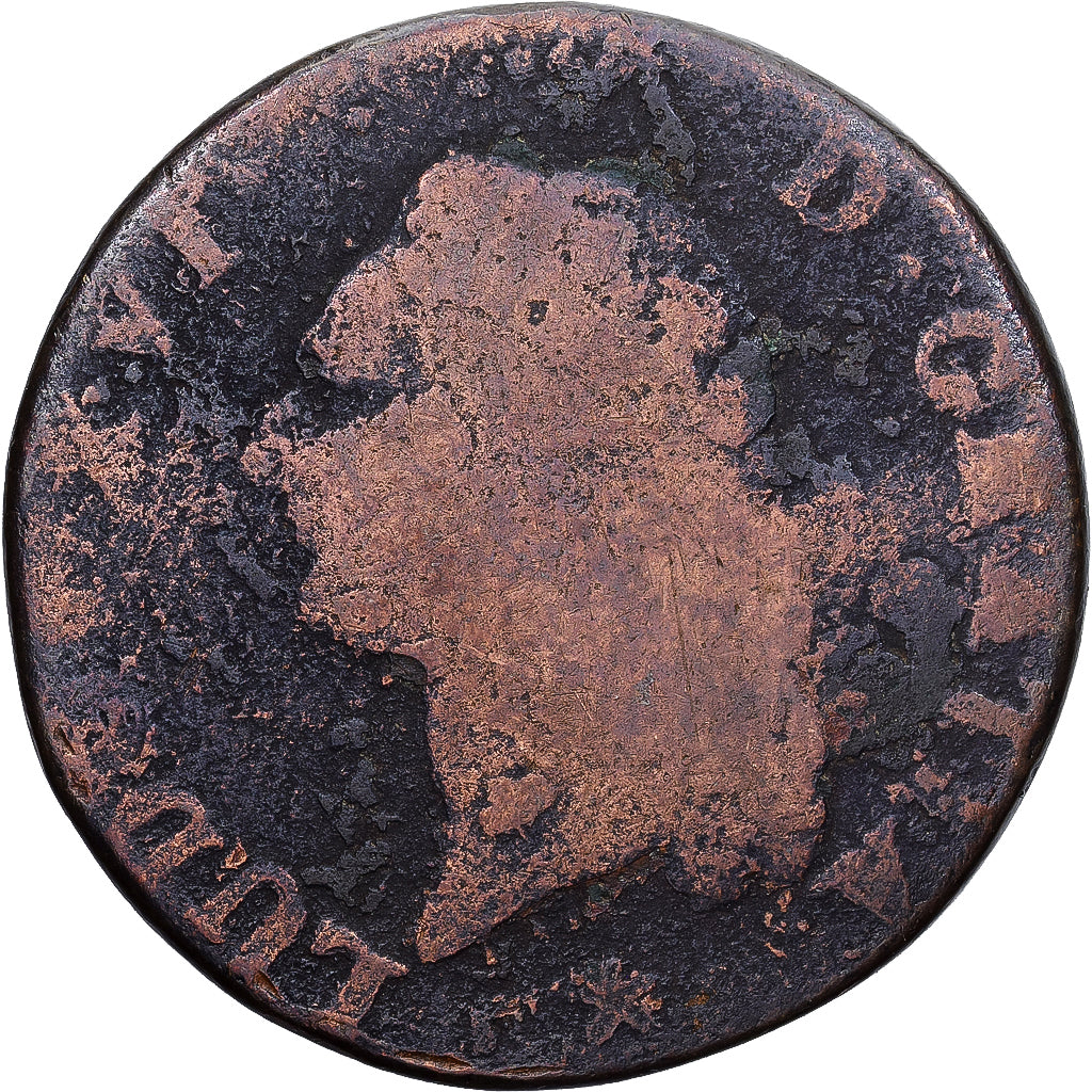 France, Louis XVI, Sol, Sol ou sou, 1786, Lille, Copper, F(12-15), Gadoury:350