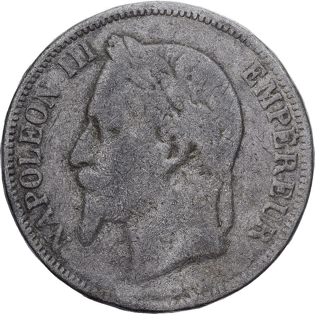 France, Napoleon III, 5 Francs, Napoléon III, 1870, Contemporary forgery, Tin