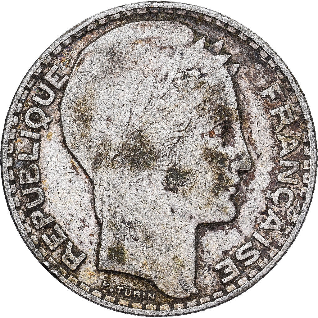 France, 10 Francs, Turin, 1934, Paris, Silver, EF(40-45), KM:878