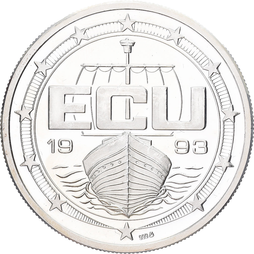 Frankrijk, Medaille, 1993, Zilver, Mermaid, UNC-
