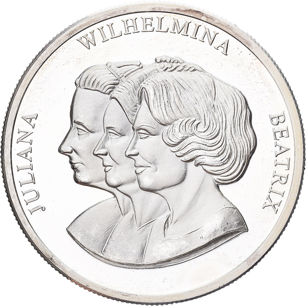 France, Medal, 1993, Silver, Juliana, Wilhelmina, Beatrix, MS(63)