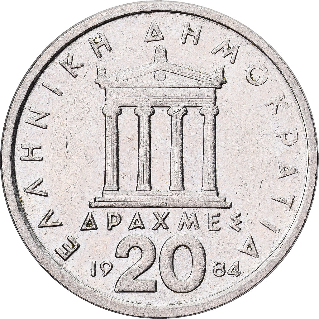 Griekenland, 20 Drachmes, 1984, Cupro-nikkel, ZF, KM:133