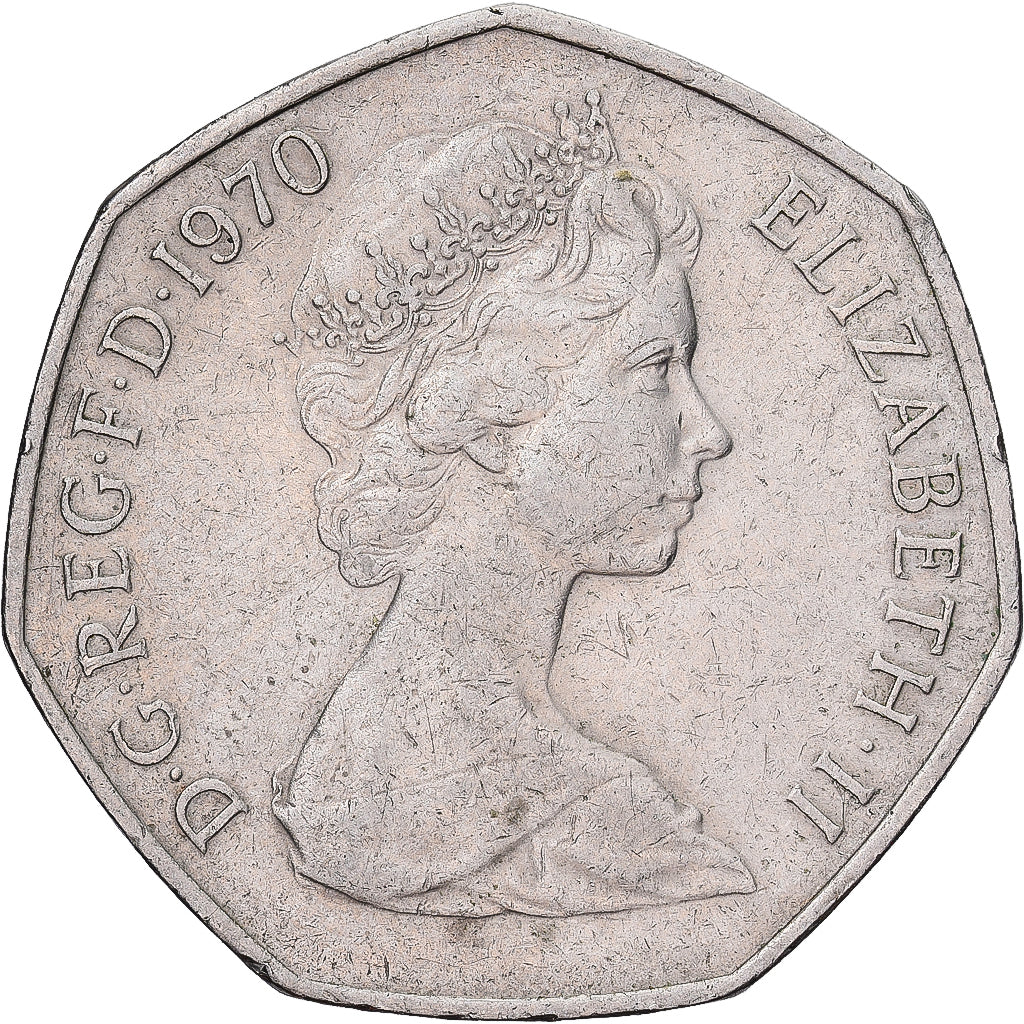 Great Britain, Elizabeth II, 50 New Pence, 1970, London, Copper-nickel