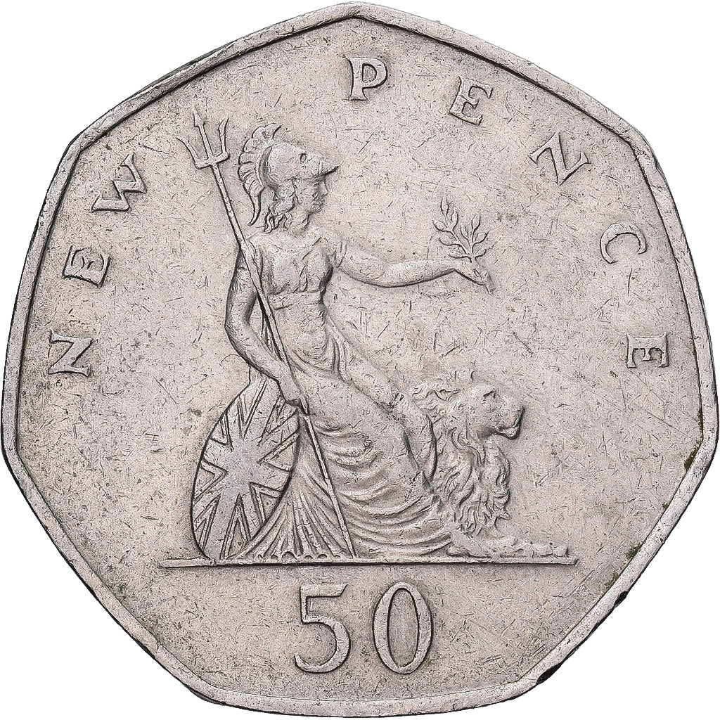 Great Britain, Elizabeth II, 50 New Pence, 1970, London, Copper-nickel