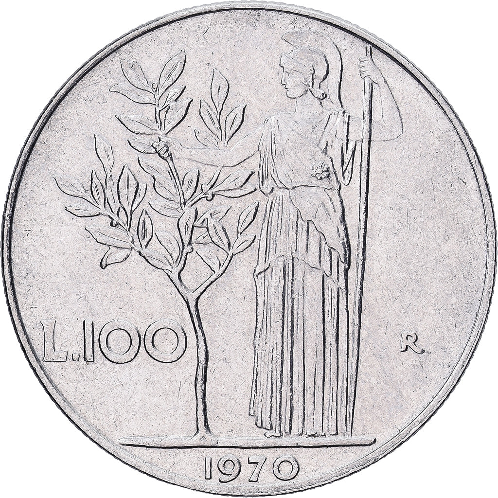 Italie, 100 Lire, 1970, Rome, Acier inoxydable, TTB, KM:96.1