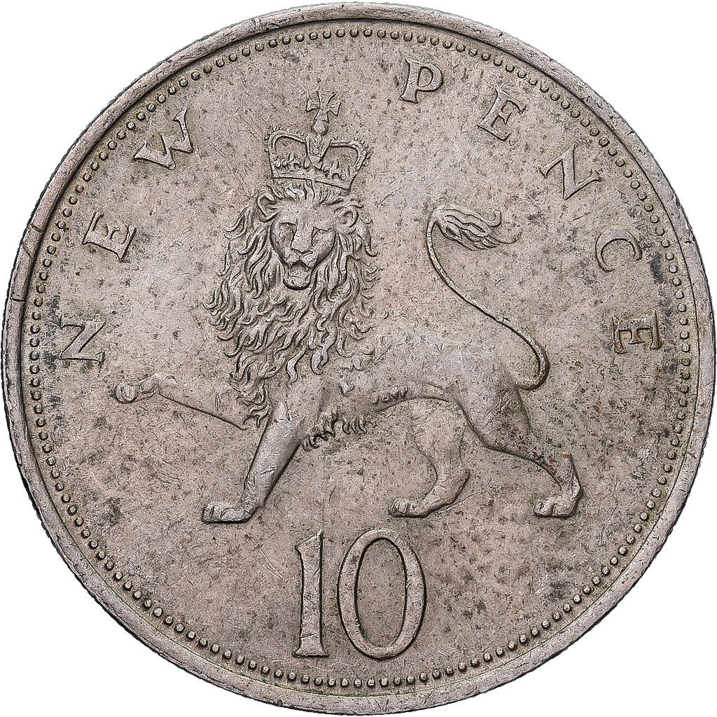 Great Britain, Elizabeth II, 10 New Pence, 1970, Copper-nickel, EF(40-45)