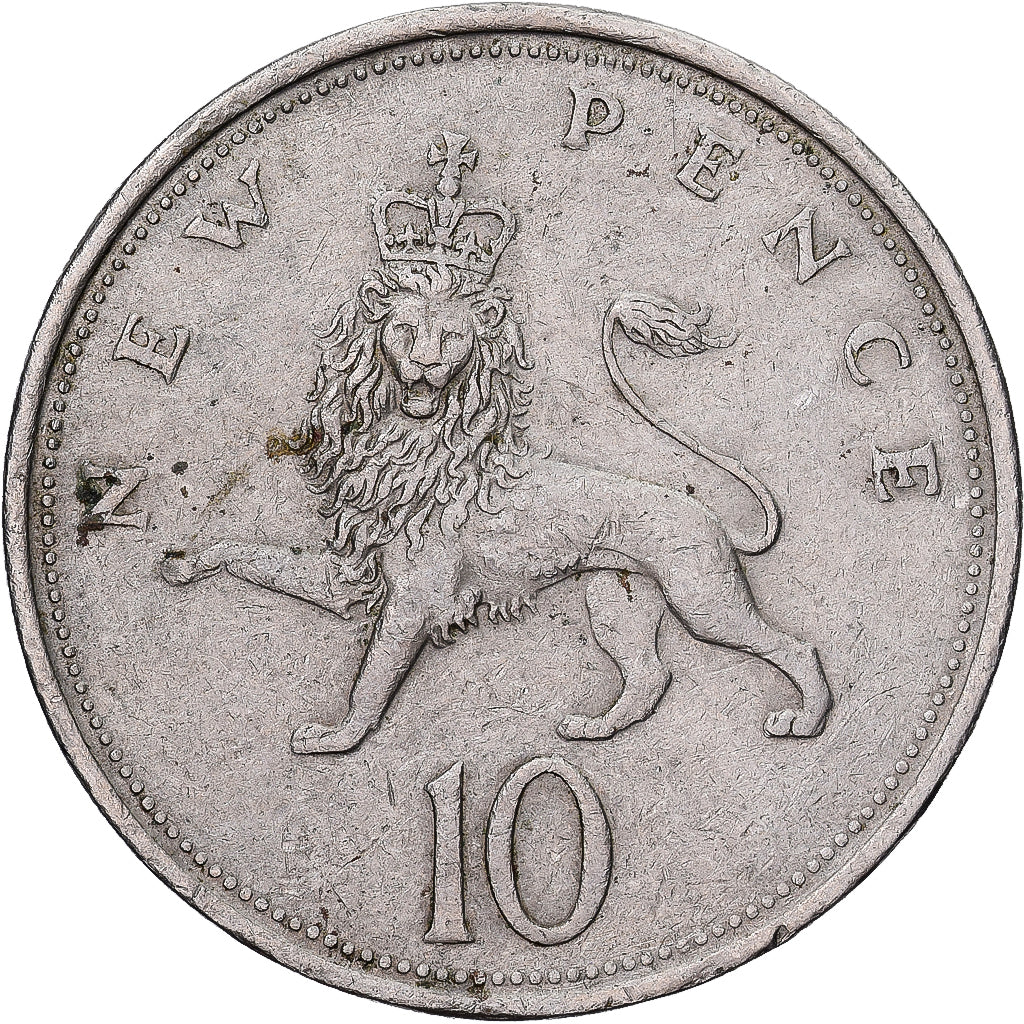 Great Britain, Elizabeth II, 10 New Pence, 1968, Copper-nickel, VF(30-35)
