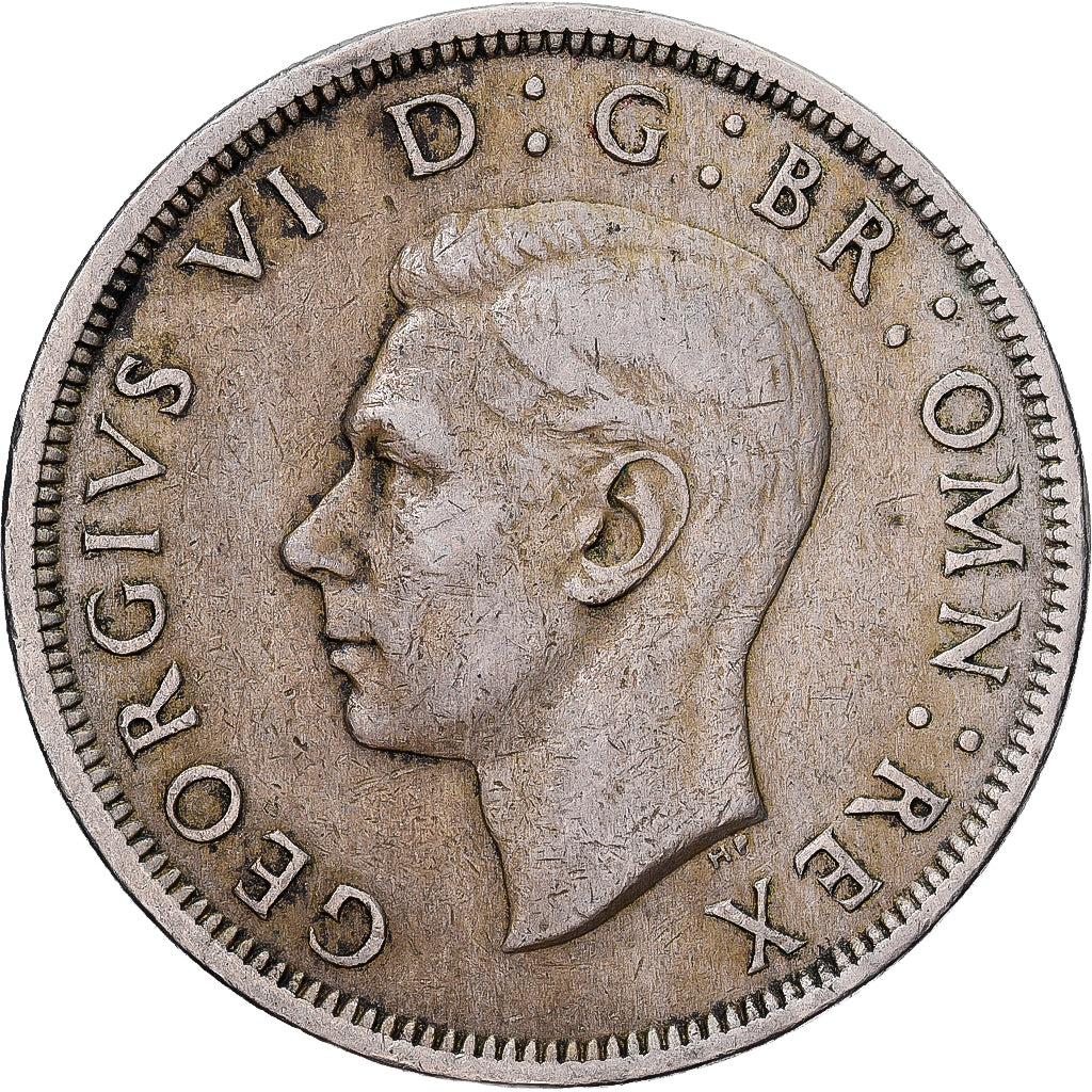 Great Britain, George VI, 1/2 Crown, 1951, Copper-nickel, VF(30-35), KM:879