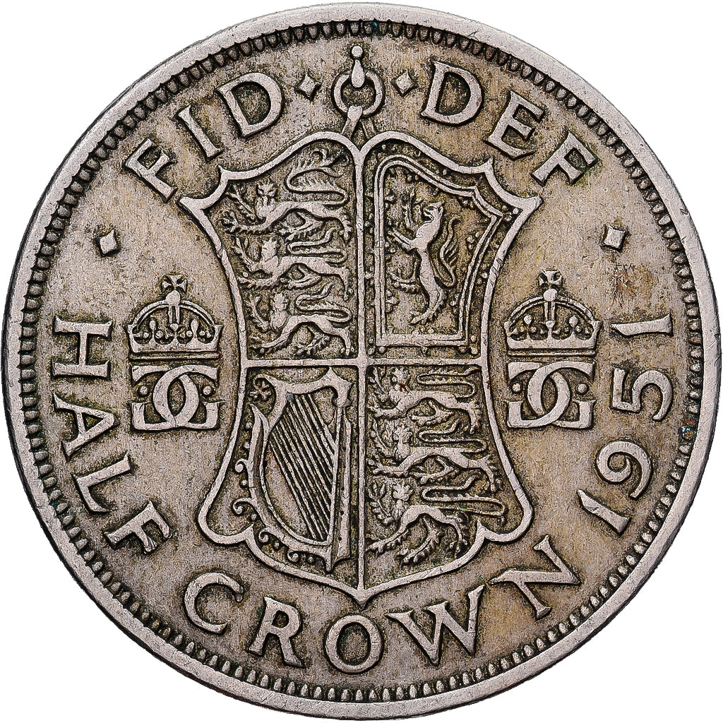Great Britain, George VI, 1/2 Crown, 1951, Copper-nickel, VF(30-35), KM:879
