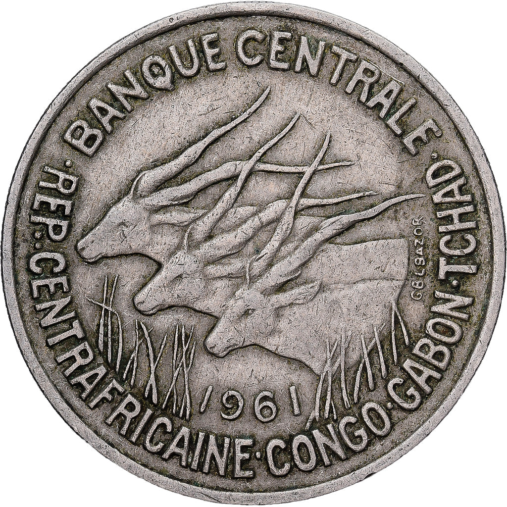 États de l'Afrique équatoriale, 50 Francs, 1961, Paris, Cupro-nickel, TTB