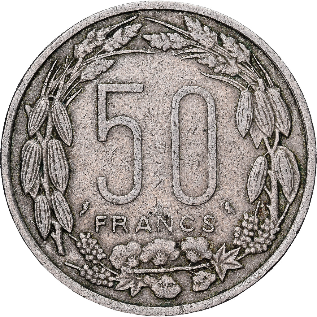 États de l'Afrique équatoriale, 50 Francs, 1961, Paris, Cupro-nickel, TTB