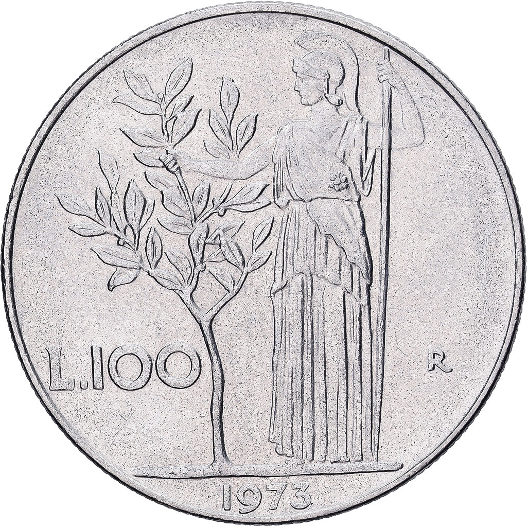Italie, 100 Lire, 1973, Rome, Acier inoxydable, TTB, KM:96.1