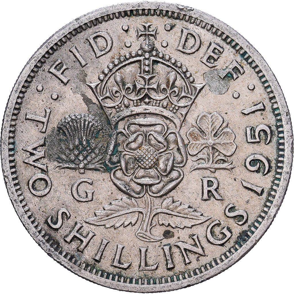 Great Britain, George VI, Florin, Two Shillings, 1951, Copper-nickel, EF(40-45)