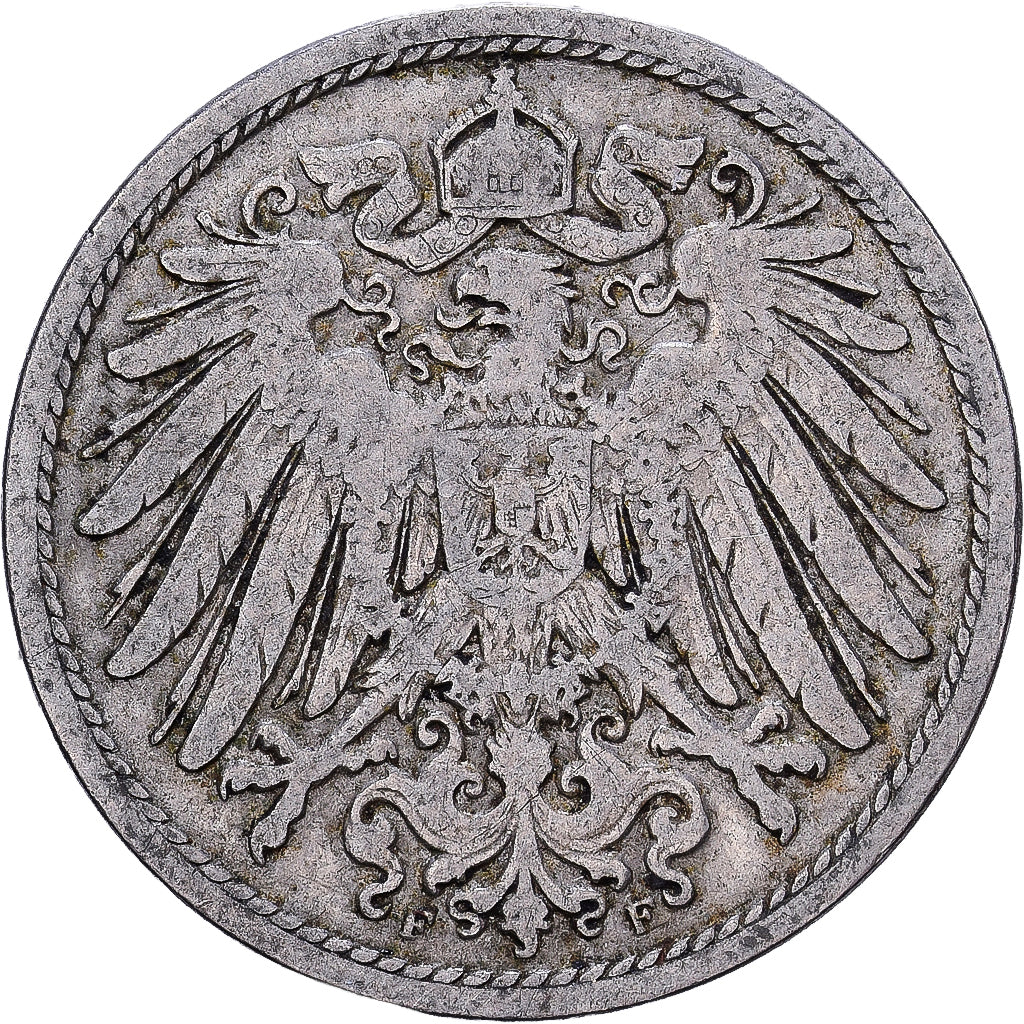 Empire allemand, Wilhelm II, 10 Pfennig, 1899, Stuttgart, Cupro-nickel, TB+