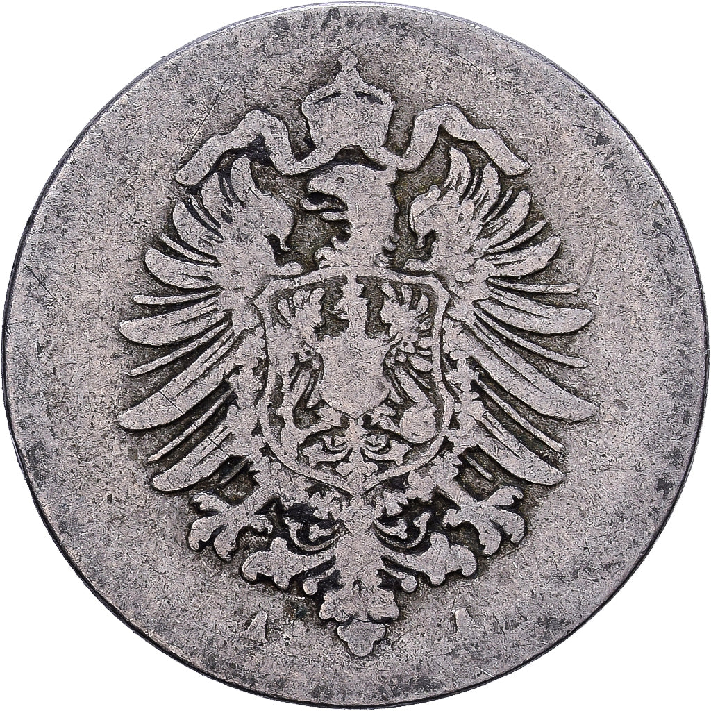 German Empire, Wilhelm I, 5 Pfennig, 1875, Berlin, Kupfer-Nickel, S, KM:3