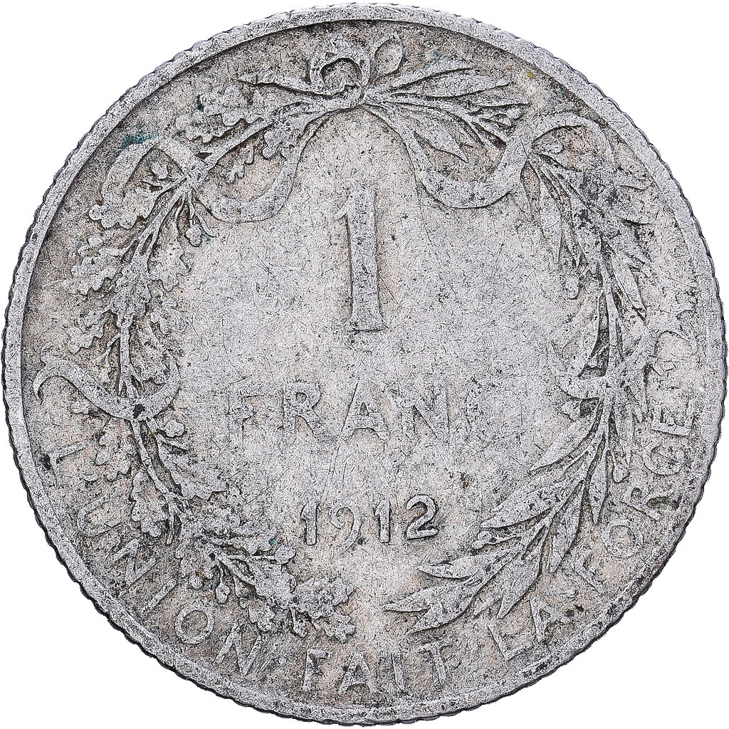 België, Franc, 1912, Zilver, FR+, KM:72