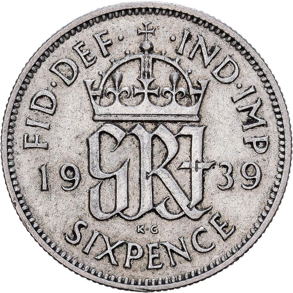 Großbritannien, George VI, 6 Pence, 1939, Silber, SS+, KM:852