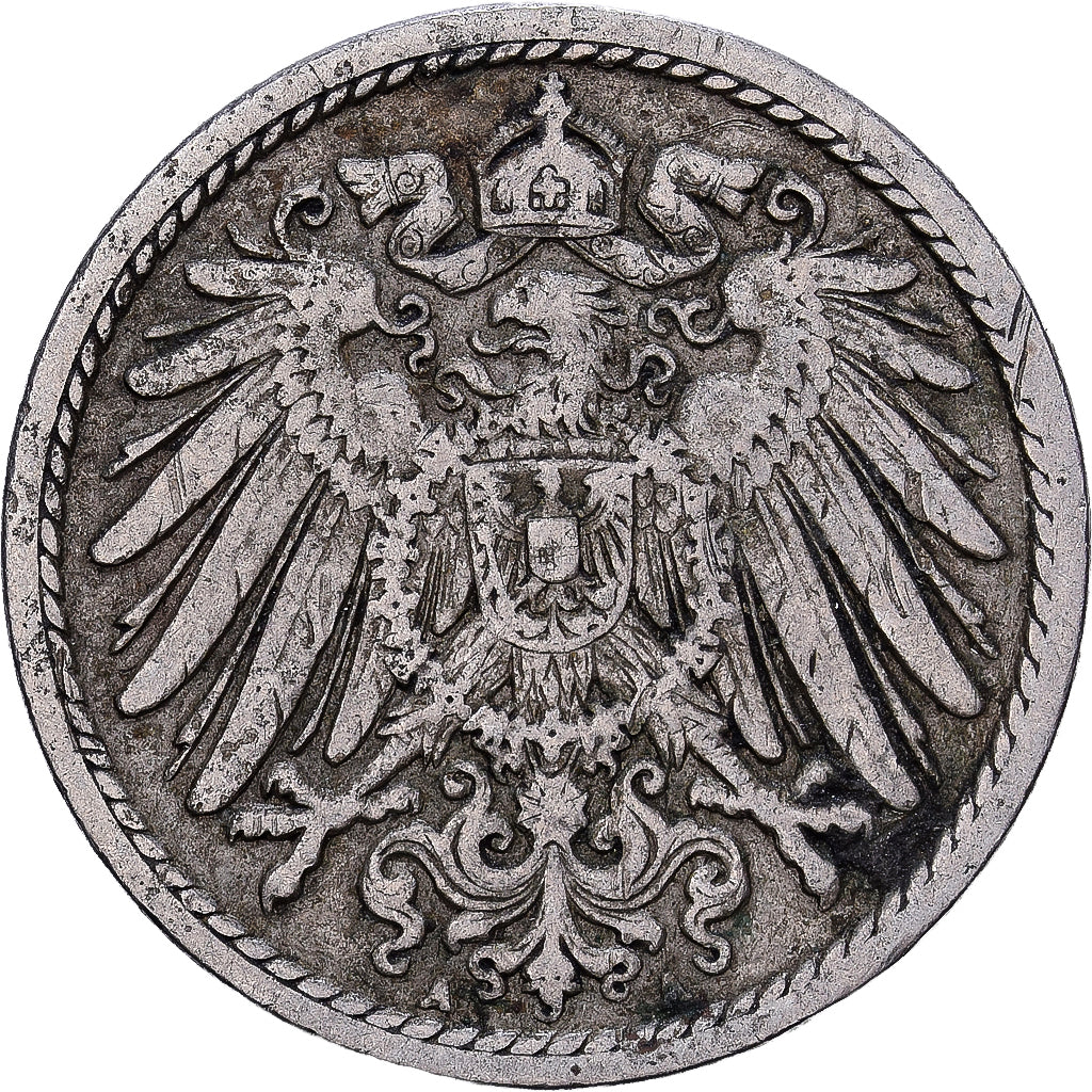 German Empire, Wilhelm II, 5 Pfennig, 1902, Berlin, Kupfer-Nickel, S+, KM:11