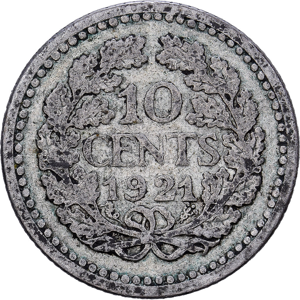 Netherlands, Wilhelmina I, 10 Cents, 1921, Silver, VF(20-25), KM:145