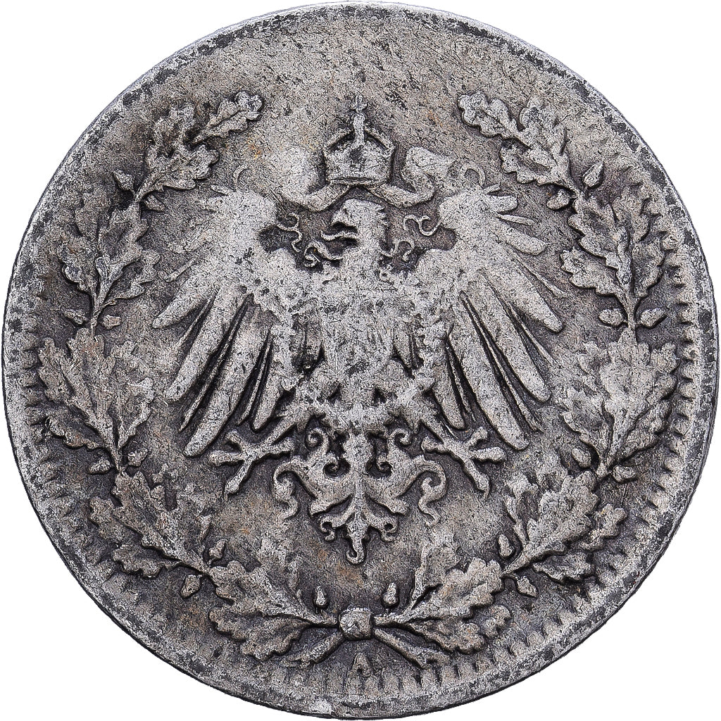 Empire allemand, 1/2 Mark, 1919, Berlin, Argent, TB+, KM:17