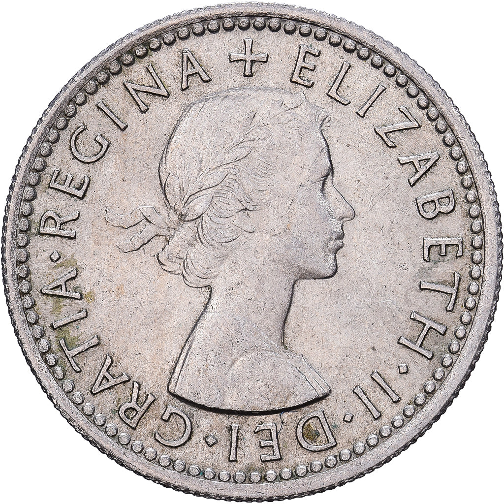 Great Britain, Elizabeth II, 6 Pence, 1954, Copper-nickel, AU(55-58), KM:903