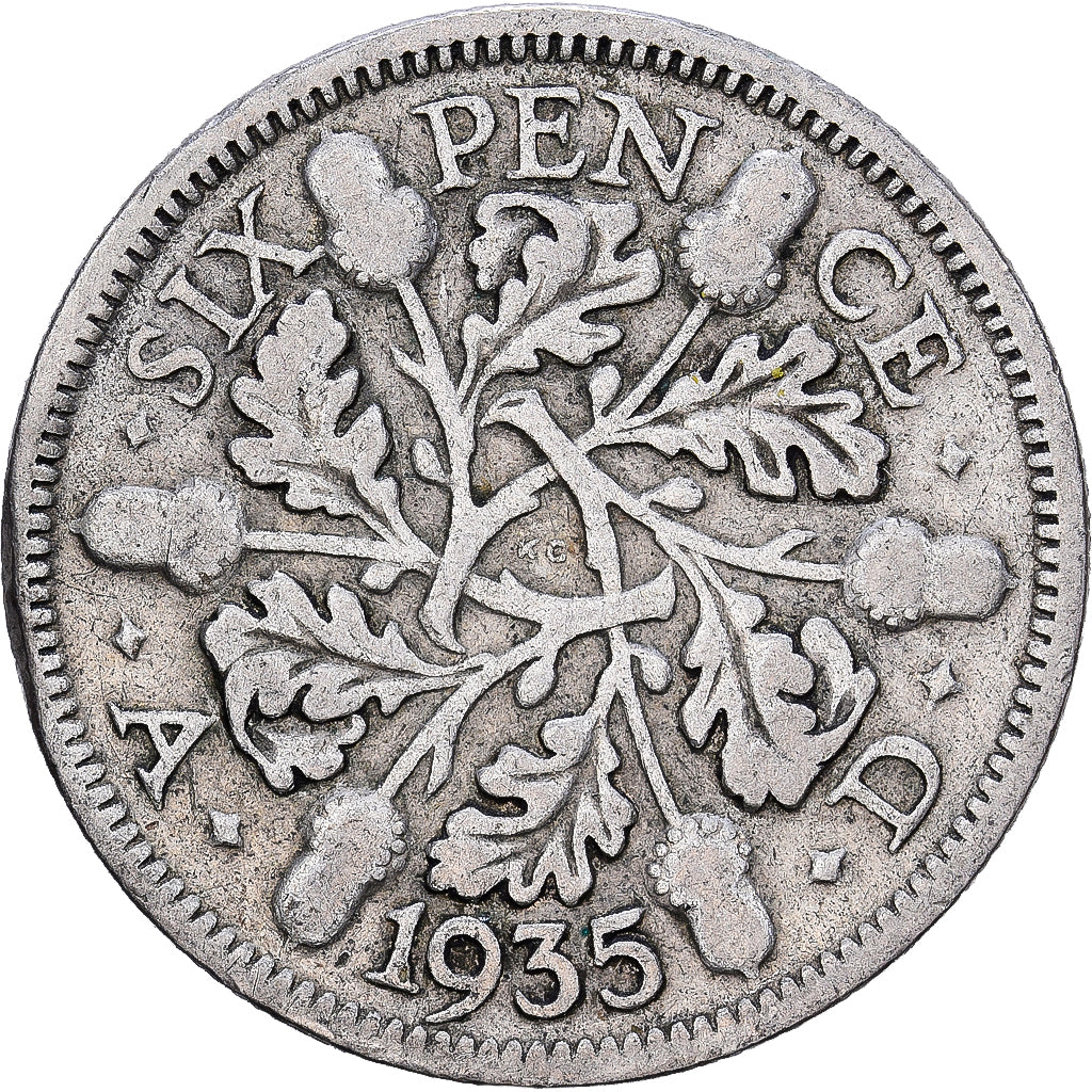 Großbritannien, George V, 6 Pence, 1935, Silber, SS, KM:832