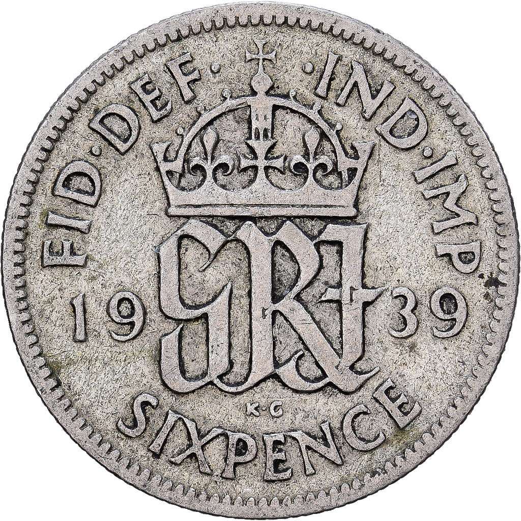 Großbritannien, George VI, 6 Pence, 1939, Silber, S, KM:852