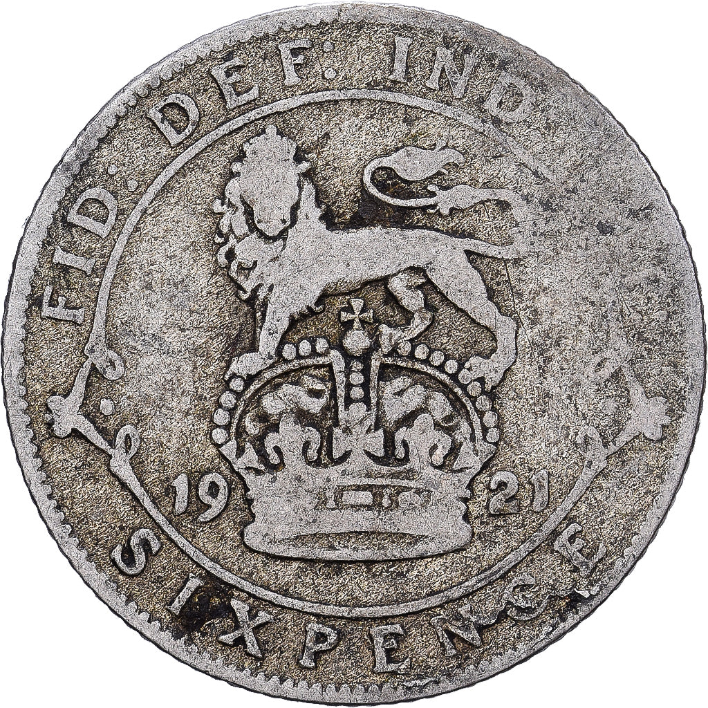 Großbritannien, George V, 6 Pence, 1921, Silber, S, KM:815a.1