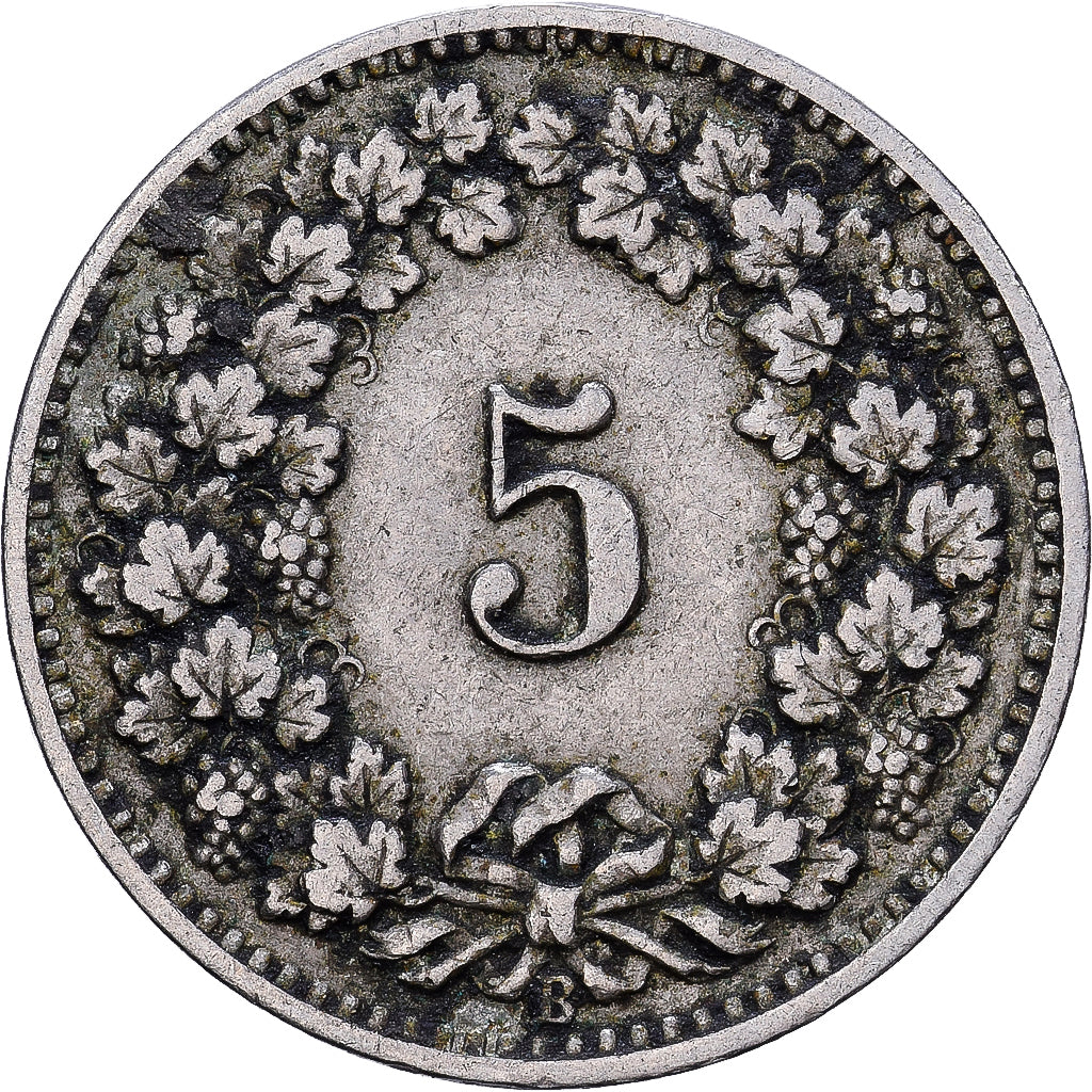 Svizzera, 5 Rappen, 1905, Bern, Rame-nichel, MB, KM:26