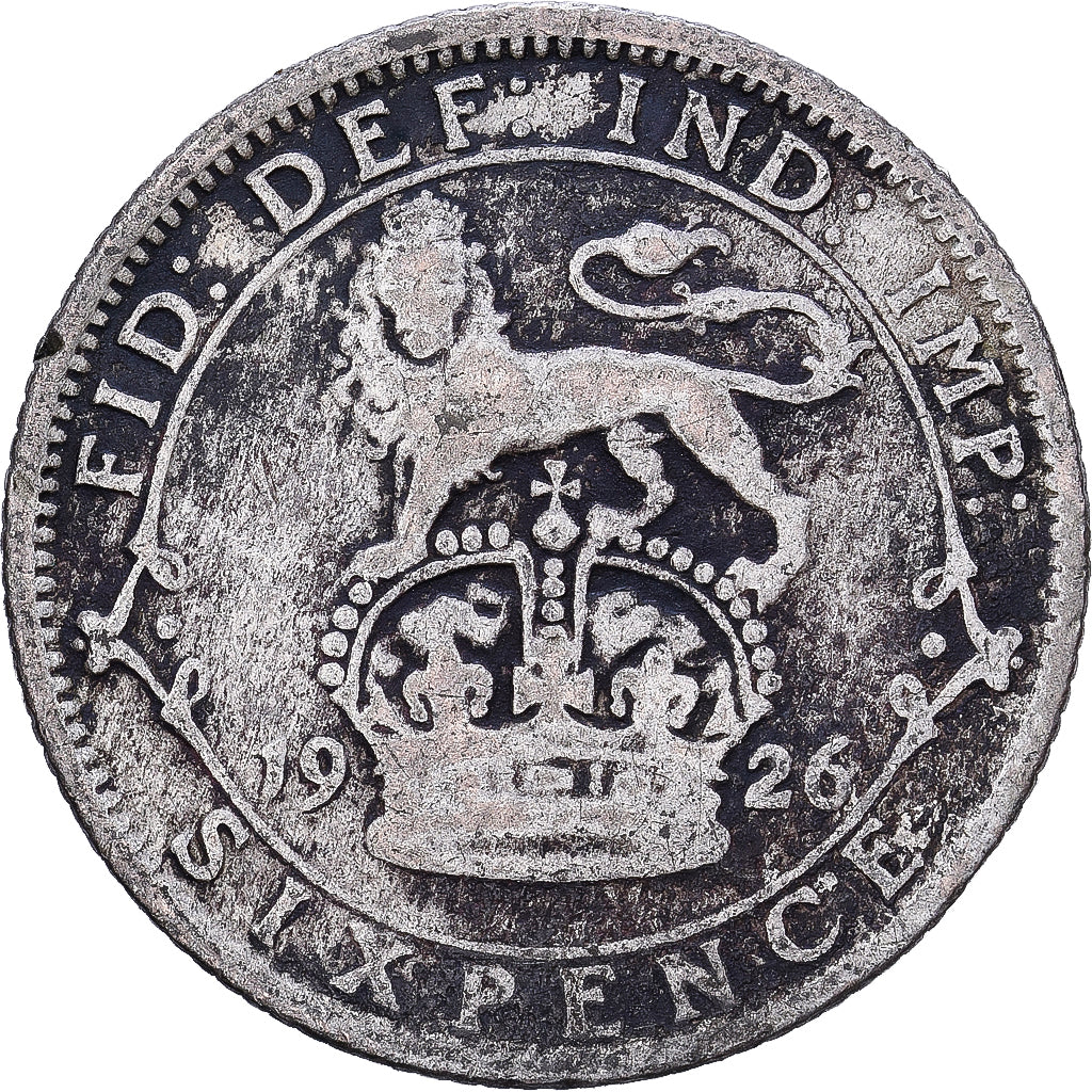 Grã-Bretanha, George V, 6 Pence, 1926, Prata, F(12-15), KM:815a.2