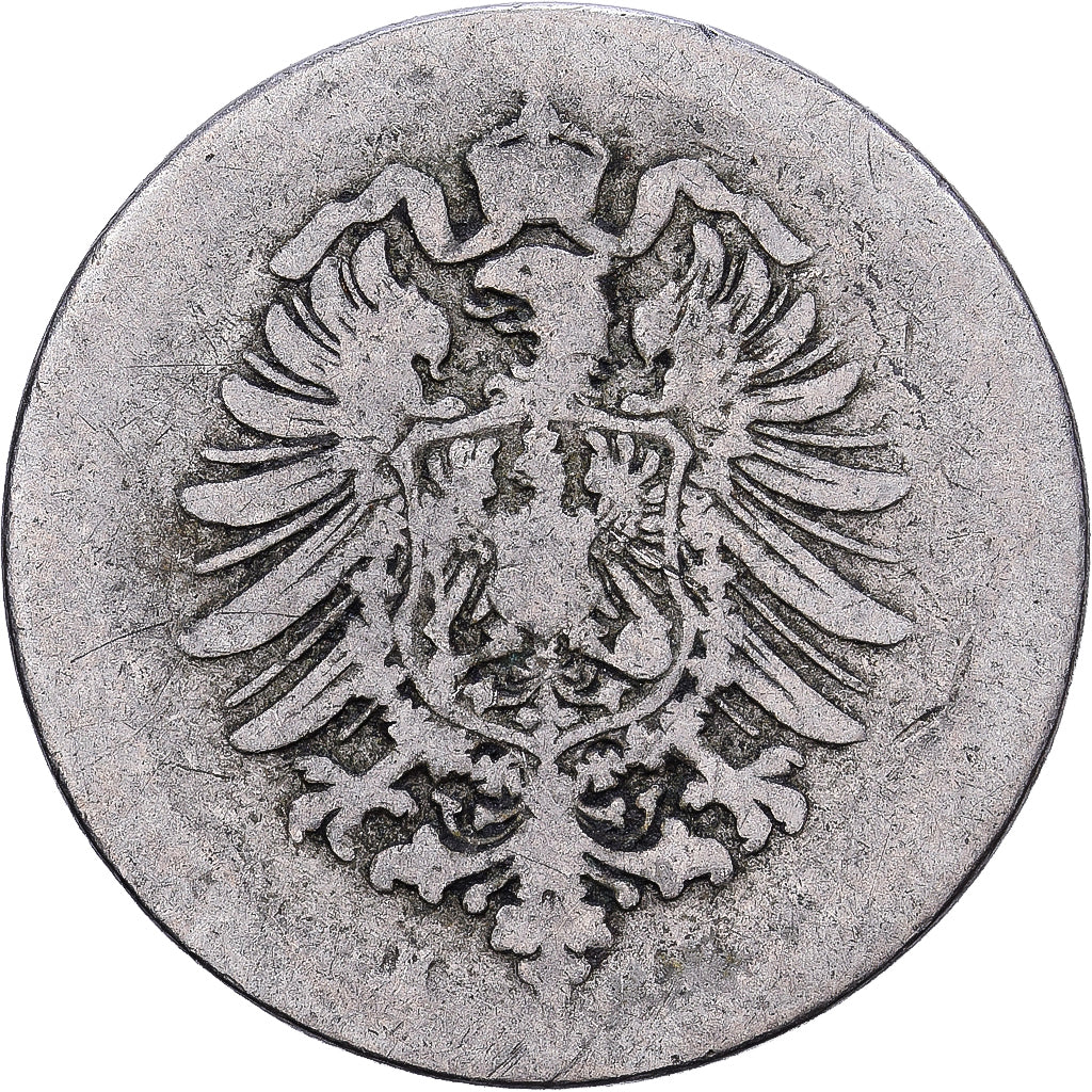 GERMANIA - IMPERO, 5 Pfennig, 1876, Argento, B+