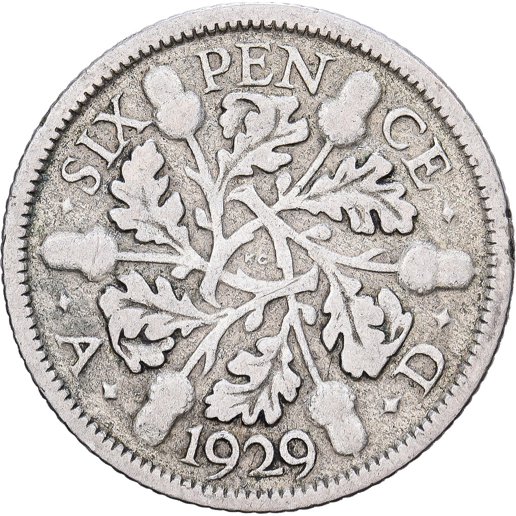 Großbritannien, George V, 6 Pence, 1929, Silber, S, KM:832