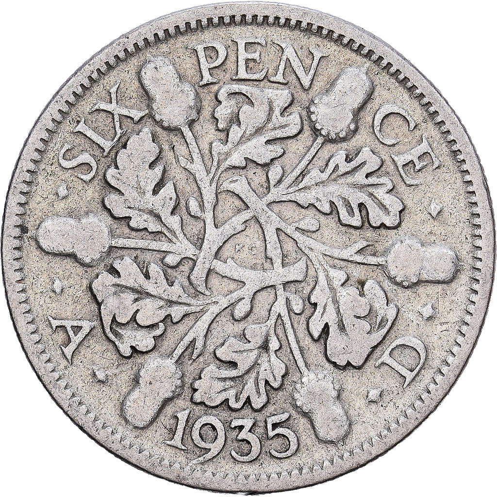 Großbritannien, George V, 6 Pence, 1935, Silber, S+, KM:832