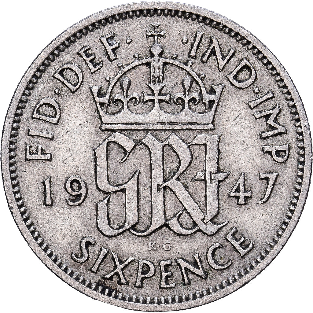 Großbritannien, George VI, 6 Pence, 1947, Kupfer-Nickel, SS, KM:862