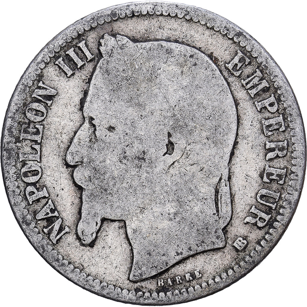 Francia, Napoleon III, Franc, Napoléon III, 1868, Strasbourg, Argento, B+