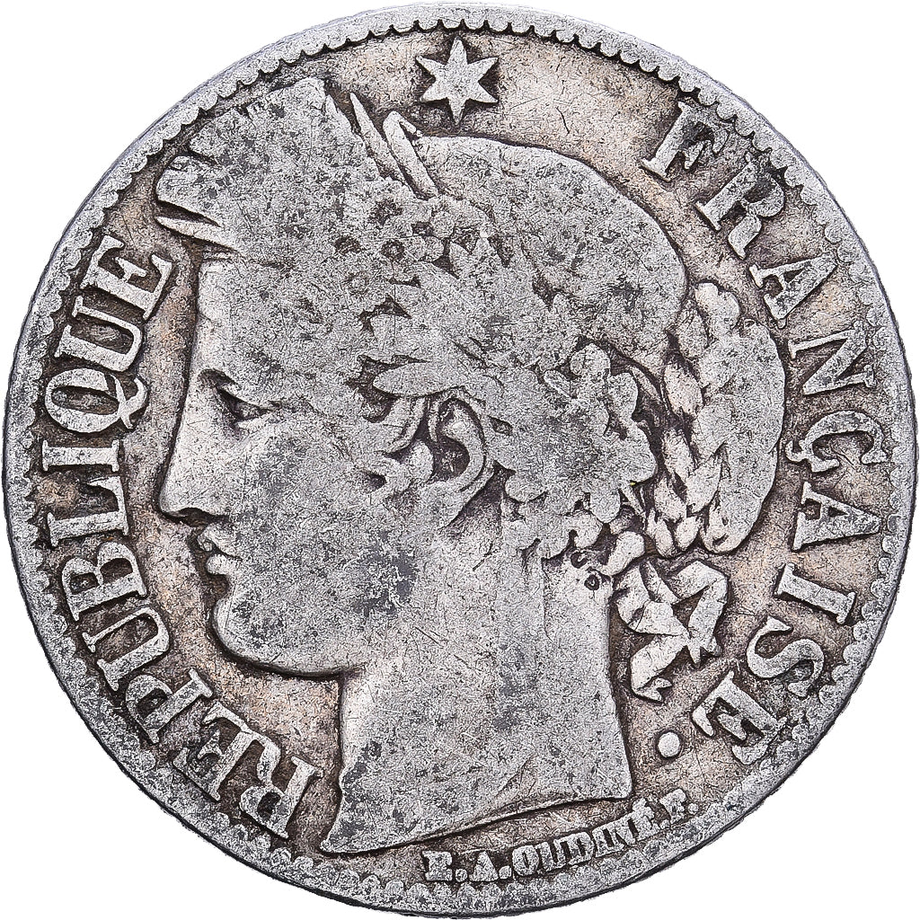 Francia, Franc, Cérès, 1872, Paris, Argento, MB, Gadoury:465a, KM:822.1