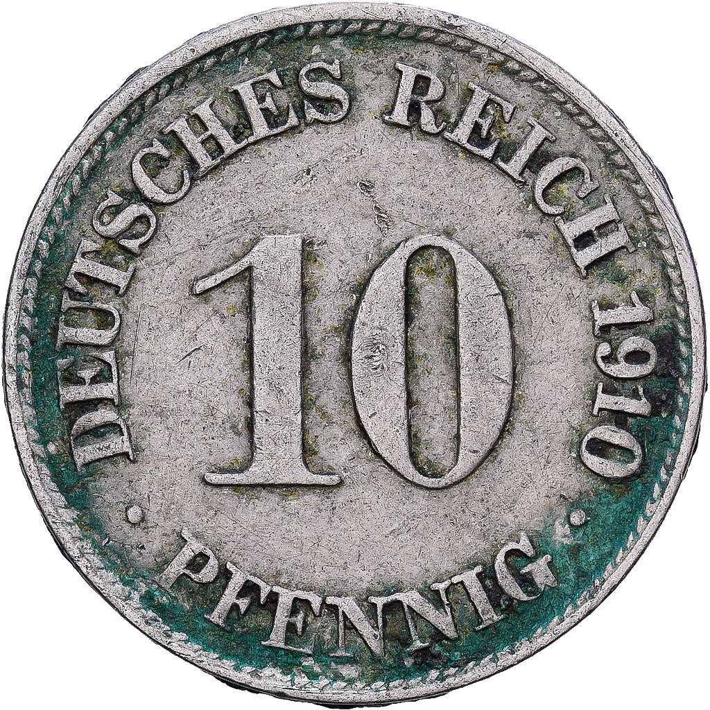 Empire allemand, Wilhelm II, 10 Pfennig, 1910, Munich, Cupro-nickel, TB+, KM:12