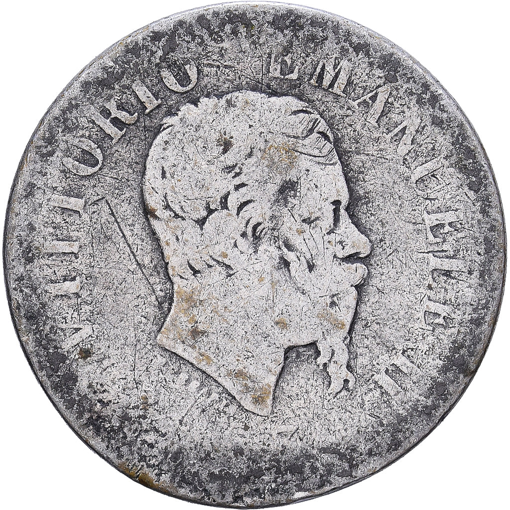 Italia, 50 Centesimi, Victor Emmanuel II, Argento, B