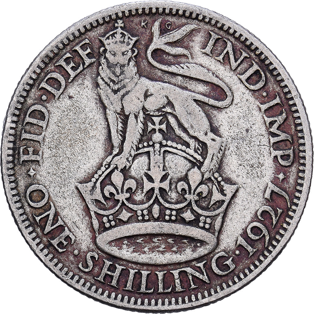 Grã-Bretanha, George V, Shilling, 1927, Prata, VF(30-35), KM:833
