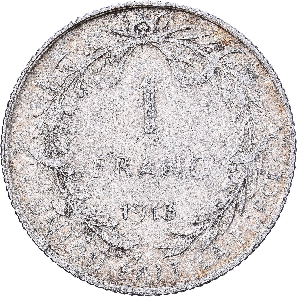Belgio, Franc, 1913, Argento, MB+, KM:72
