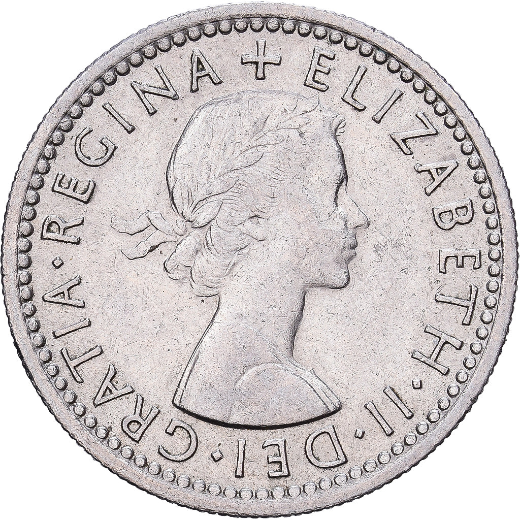 Great Britain, Elizabeth II, 6 Pence, 1954, Copper-nickel, AU(50-53), KM:903