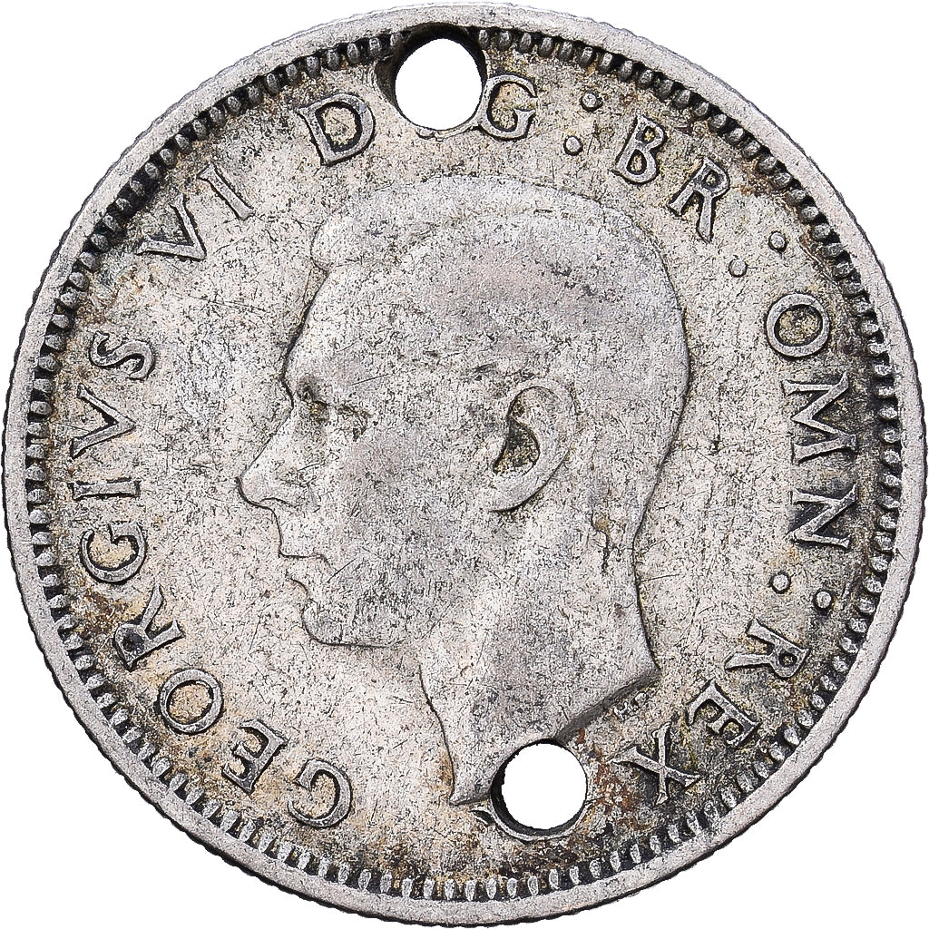 Great Britain, George VI, 6 Pence, 1944, London, Silver, VF(20-25), KM:852