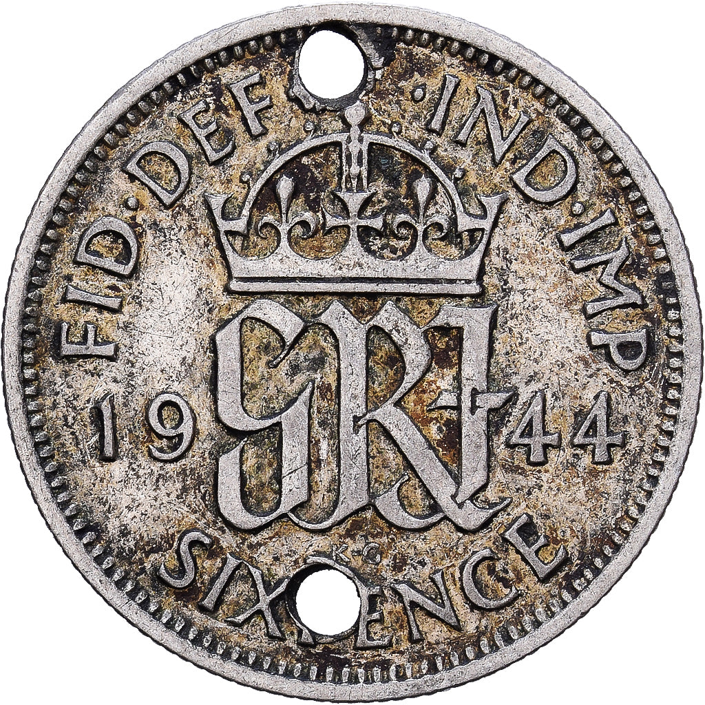 Great Britain, George VI, 6 Pence, 1944, London, Silver, VF(20-25), KM:852