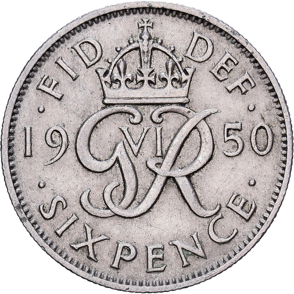Großbritannien, George VI, 6 Pence, 1950, Kupfer-Nickel, SS, KM:875