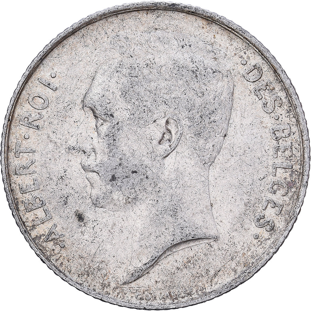 Bélgica, Franc, 1913, Plata, BC+, KM:73.1