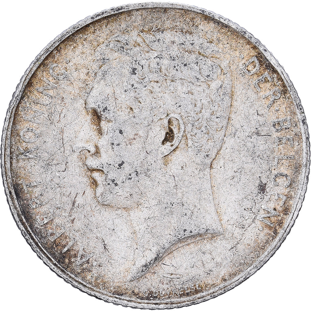 Bélgica, Franc, 1912, Plata, BC+, KM:73.1